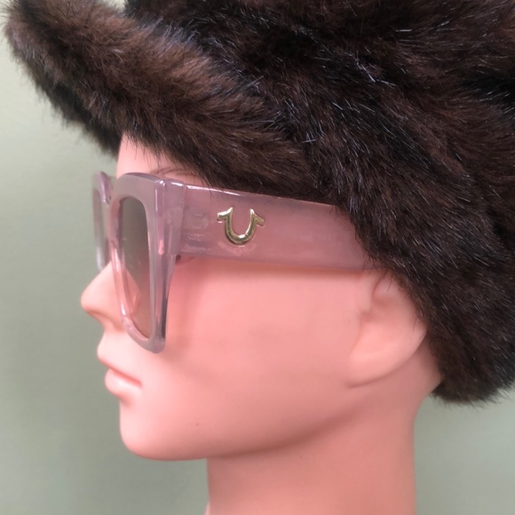 True Religion Pink Ombre Plastic/Acetate Oversized Square Sunglasses